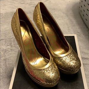 Gold Glitter Heels